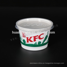 Taza de sopa plástica disponible de los PP de la categoría alimenticia KFC 320ml